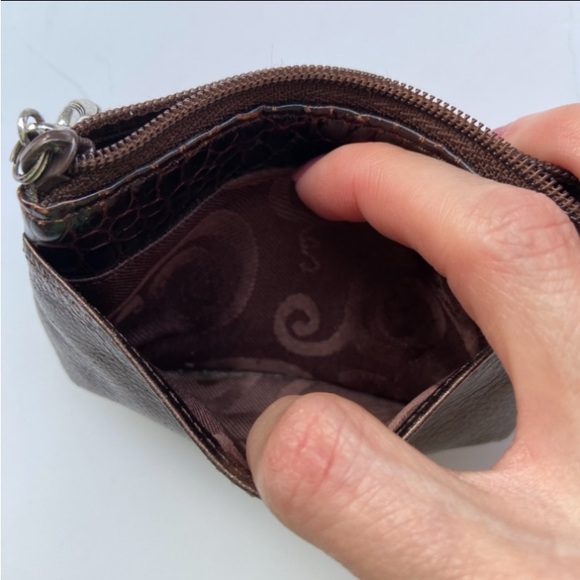 BRIGHTON Soft Leather Brown Coin Purse Pouch & Card Holder Zip Mini - Picture 8 of 12